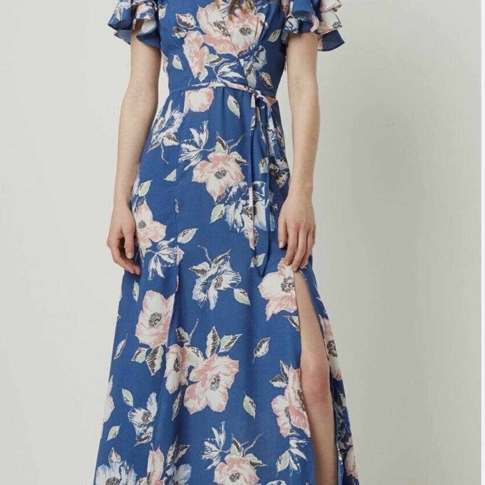 Women’s French Connection Cari Crepe Midi Tea Dress - Peach Blossom size 8